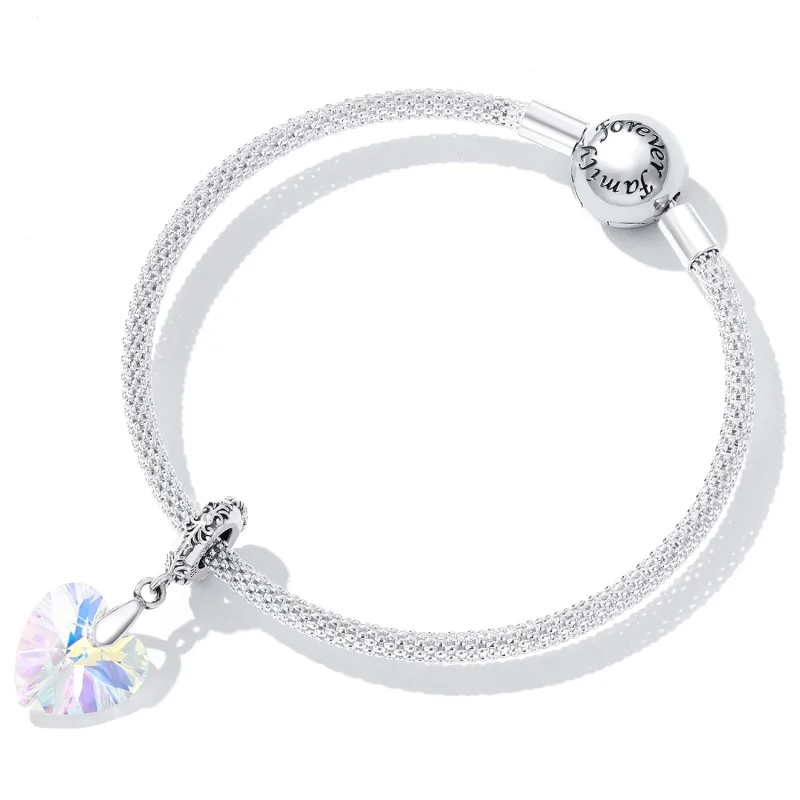 (изображение за) Стъклени мъниста сърце в стил PANDORA - BSC602 - Преглед 5