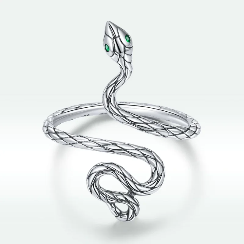 (изображение за) Сребърен пръстен със змия в стил PANDORA - BSR199 - Преглед 3