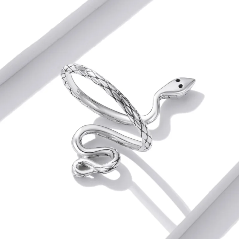 (изображение за) Сребърен пръстен със змия в стил PANDORA - BSR199 - Преглед 4