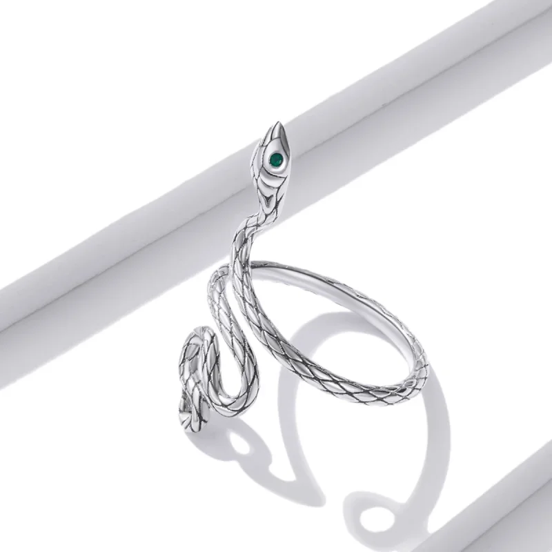(изображение за) Сребърен пръстен със змия в стил PANDORA - BSR199 - Преглед 9
