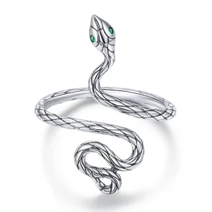 (изображение за) Сребърен пръстен със змия в стил PANDORA - BSR199