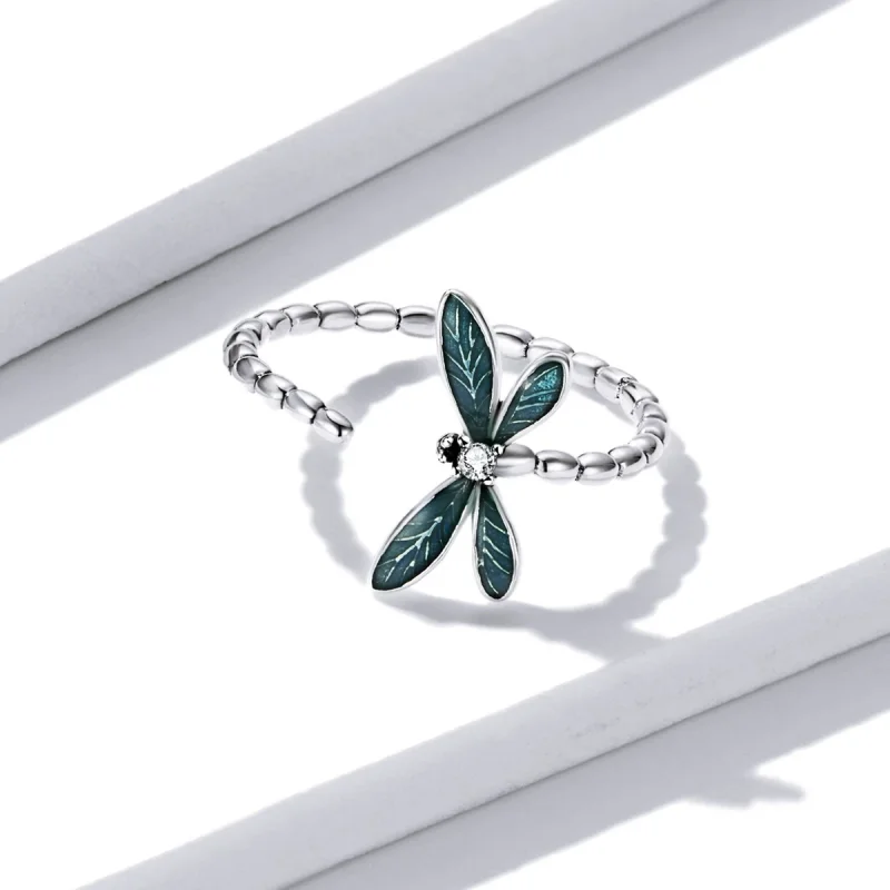 (изображение за) Разкошен пръстен с водно конче в стил PANDORA - BSR216 - Преглед 10