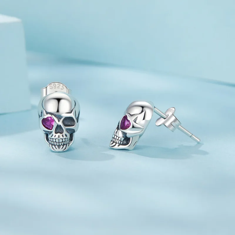 (изображение за) Обеци с череп в стил PANDORA - SCE1771 - Преглед 4