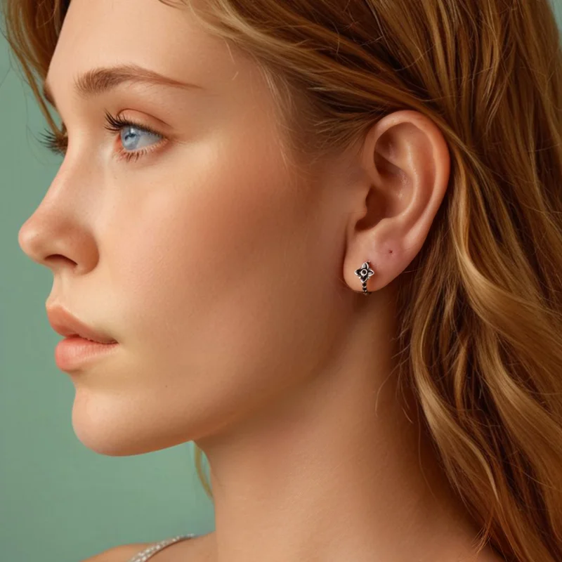 (изображение за) Нощни обеци с цветя в стил PANDORA - SCE1801 - Преглед 8