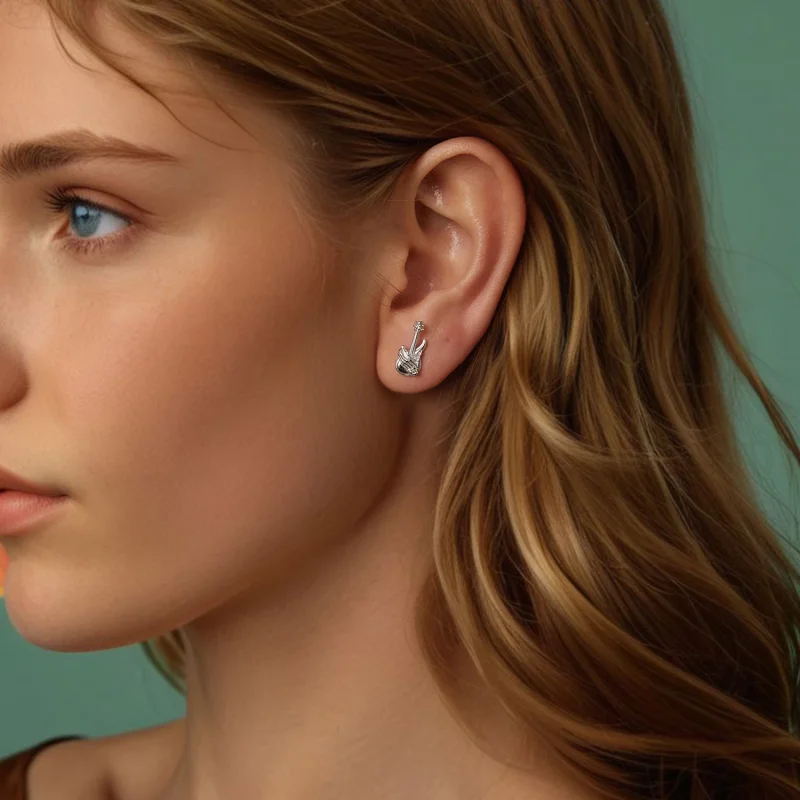 (изображение за) Скелетни обеци за бас в стил PANDORA - SCE1806 - Преглед 8