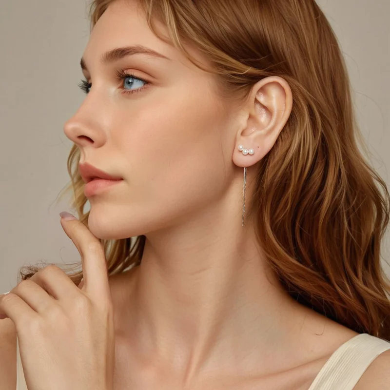 (изображение за) Обеци с пискюли в стил PANDORA Shell Pearl - SCE1777 - Преглед 7