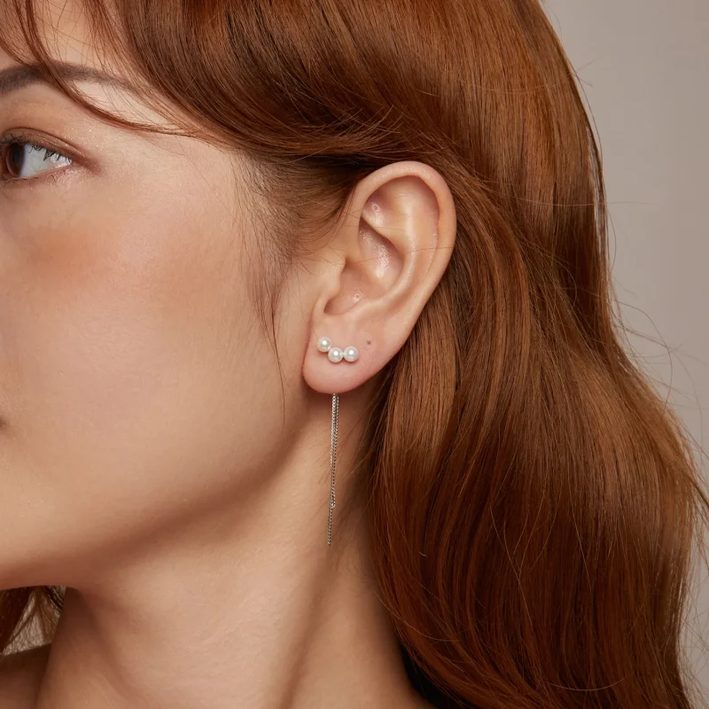 (изображение за) Обеци с пискюли в стил PANDORA Shell Pearl - SCE1777 - Преглед 10
