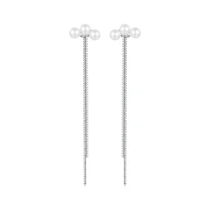 (изображение за) Обеци с пискюли в стил PANDORA Shell Pearl - SCE1777