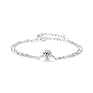 (изображение за) Гривна с двойна плочка от моасанит PANDORA Style 0,5ct (с един сертификат) - MSB020