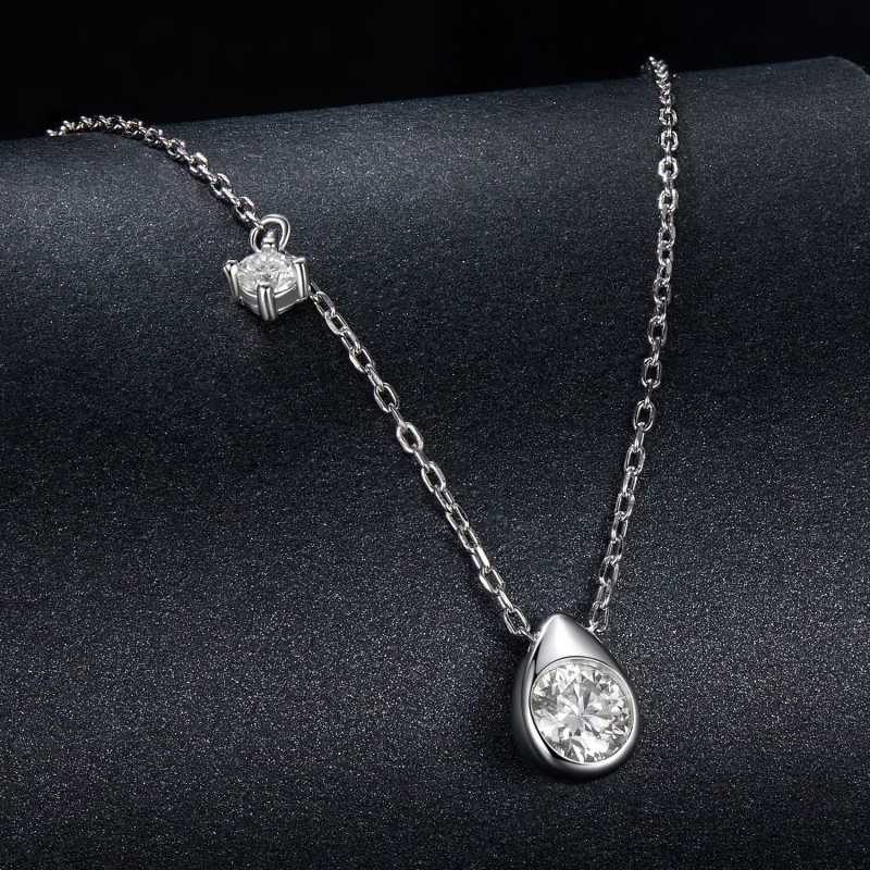 (изображение за) Колие с капки от моасанит PANDORA Style 0,5ct (с един сертификат) - MSN037 - Преглед 2