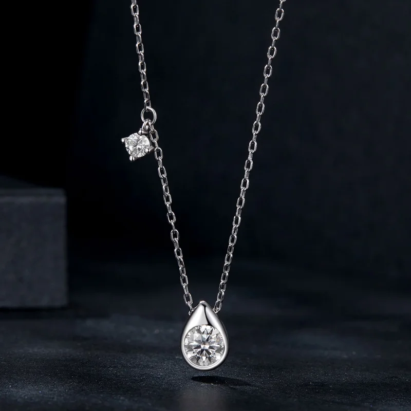 (изображение за) Колие с капки от моасанит PANDORA Style 0,5ct (с един сертификат) - MSN037 - Преглед 3