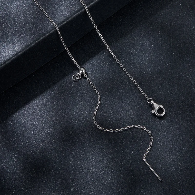 (изображение за) Колие с капки от моасанит PANDORA Style 0,5ct (с един сертификат) - MSN037 - Преглед 4