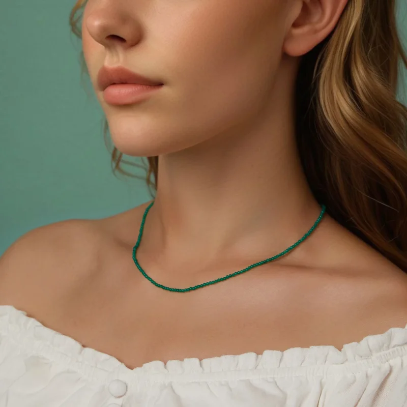 (изображение за) Колие за ключицата от зелен ахат PANDORA Style - BSN403 - Преглед 8