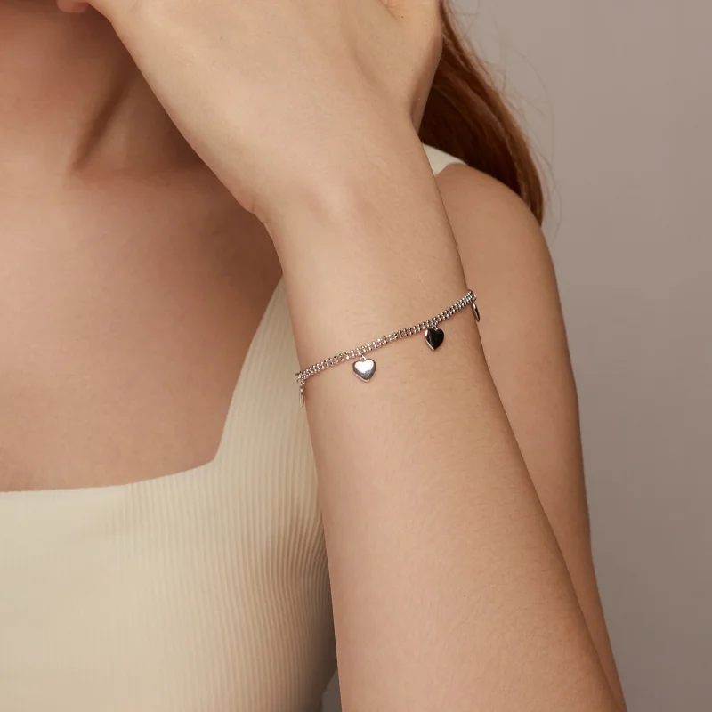 (изображение за) Двуслойна гривна от мъниста PANDORA Style Love - BSB190 - Преглед 10