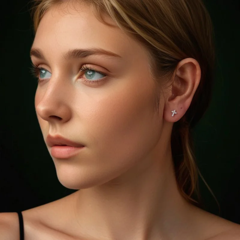 (изображение за) Обеци с кръст PANDORA Style (един сертификат) - MSE070 - Преглед 7