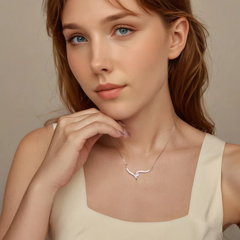 (изображение за) Колие PANDORA Style Simple Line - BSN400 - Преглед 6