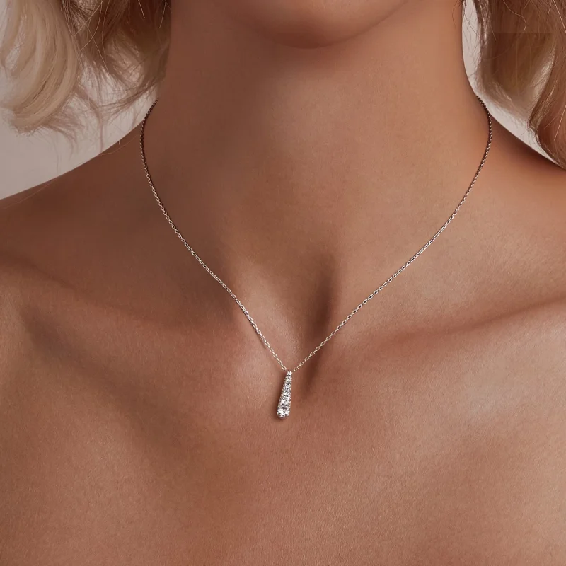 (изображение за) Колие PANDORA Style Temperament water drop - BSN399 - Преглед 4
