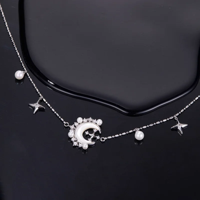 (изображение за) Колие с полумесец в стил PANDORA - YIN115 - Преглед 4