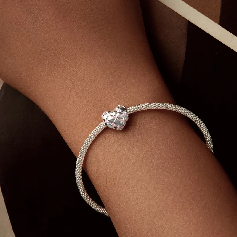 (изображение за) PANDORA Style Розови диамантени сърца - BSC1054 - Преглед 6