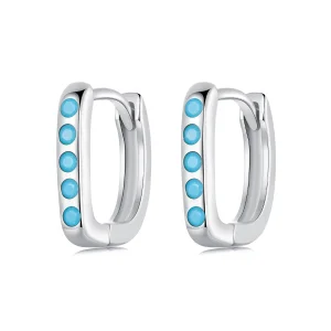 PANDORA Style Изчистени тюркоазени обеци - BSE1084-BU (изображение за) PANDORA Style Изчистени тюркоазени обеци - BSE1084-BU