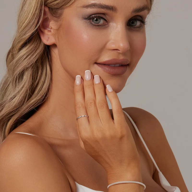 (изображение за) PANDORA Style Блестящ диамант малък единичен пръстен - BSR578 - Преглед 7