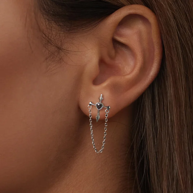 (изображение за) PANDORA Style Chain обеци кръст - SCE1808 - Преглед 6