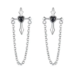 PANDORA Style Chain обеци кръст - SCE1808 (изображение за) PANDORA Style Chain обеци кръст - SCE1808