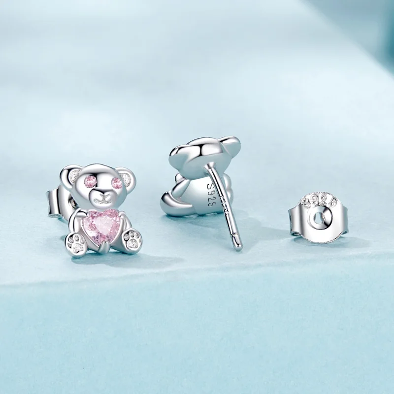 (изображение за) PANDORA Style Love Bear Earrings - SCE1774 - Преглед 2