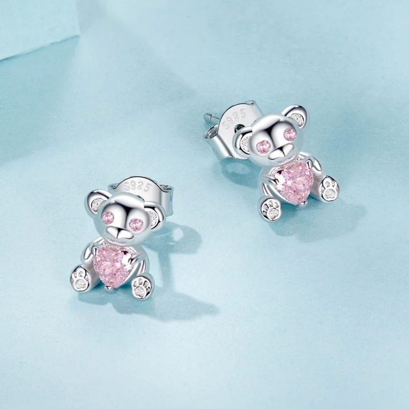 (изображение за) PANDORA Style Love Bear Earrings - SCE1774 - Преглед 3