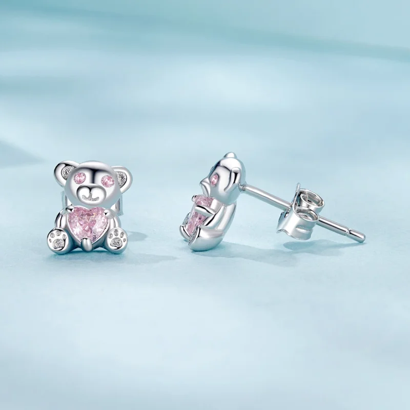 (изображение за) PANDORA Style Love Bear Earrings - SCE1774 - Преглед 4