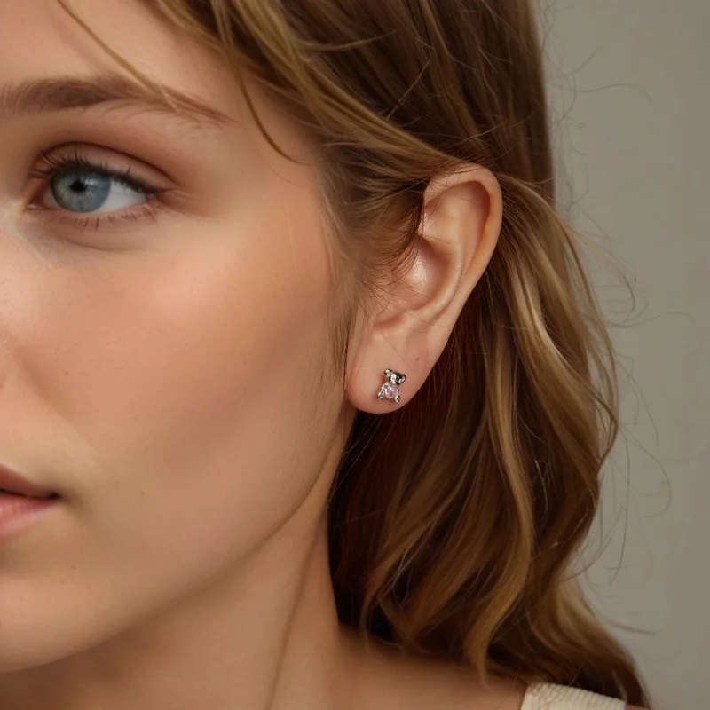(изображение за) PANDORA Style Love Bear Earrings - SCE1774 - Преглед 7