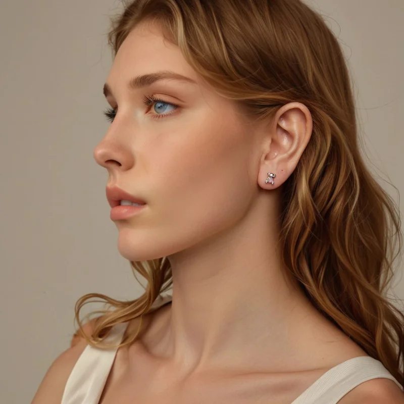 (изображение за) PANDORA Style Love Bear Earrings - SCE1774 - Преглед 8