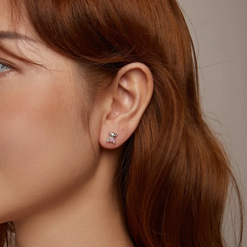 (изображение за) PANDORA Style Love Bear Earrings - SCE1774 - Преглед 9