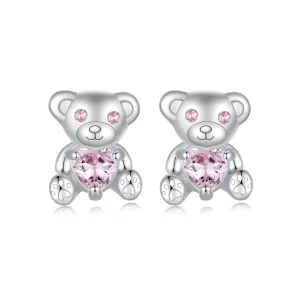 PANDORA Style Love Bear Earrings - SCE1774 (изображение за) PANDORA Style Love Bear Earrings - SCE1774