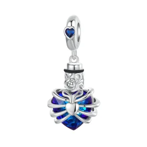 PANDORA Style Memorial Rose Heart Blue - BSC1058-BU (изображение за) PANDORA Style Memorial Rose Heart Blue - BSC1058-BU
