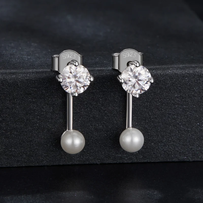 (изображение за) PANDORA Style Семпли предни и задни обеци (два сертификата) - MSE068 - Преглед 2