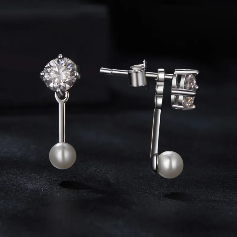 (изображение за) PANDORA Style Семпли предни и задни обеци (два сертификата) - MSE068 - Преглед 3