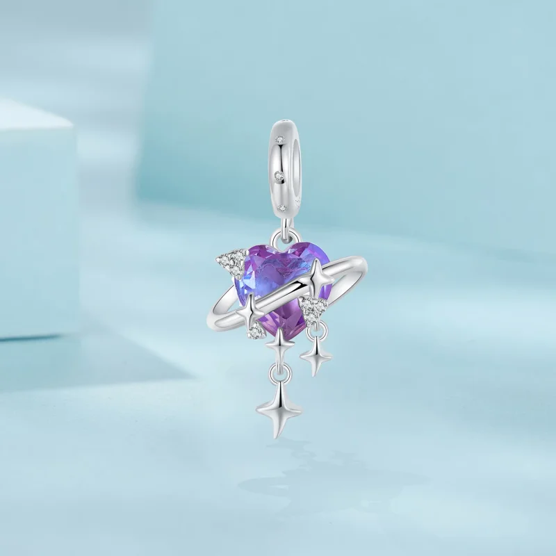 (изображение за) PANDORA Style Лилаво и розово преливащо звездно небе висулка - SCC2825 - Преглед 2