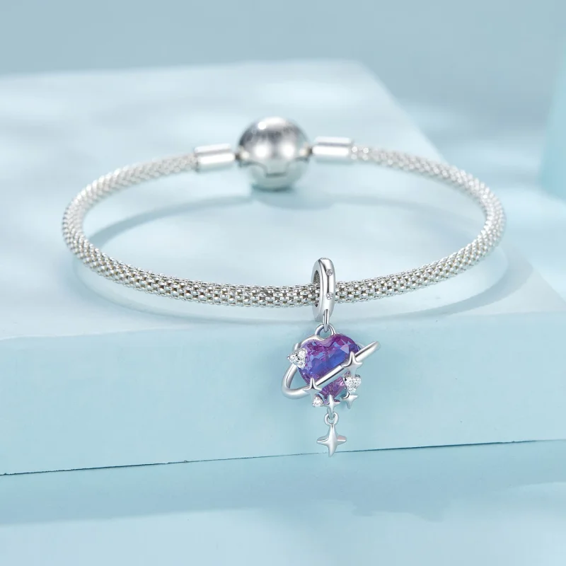 (изображение за) PANDORA Style Лилаво и розово преливащо звездно небе висулка - SCC2825 - Преглед 3
