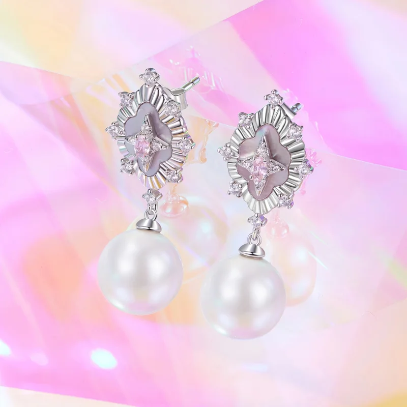 (изображение за) PANDORA Style Starlight розови обеци - YIE246 - Преглед 2
