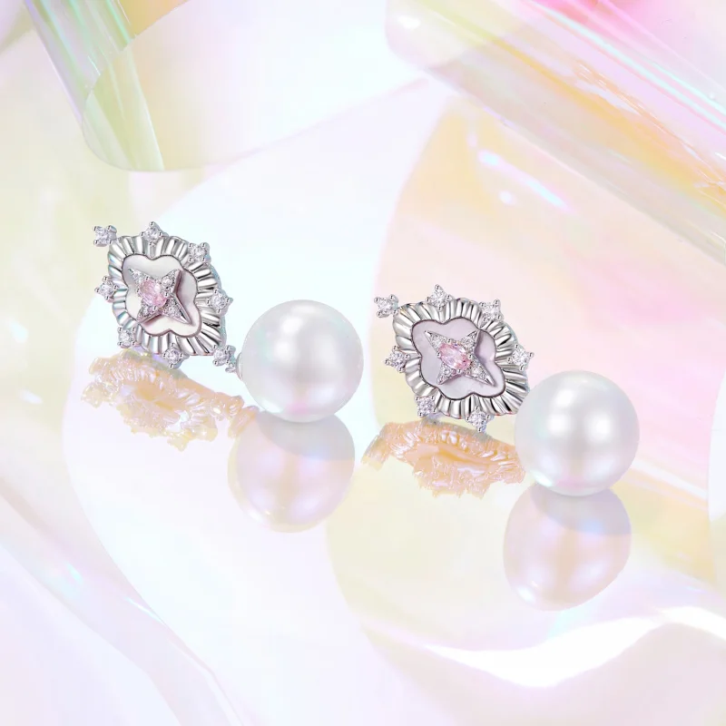 (изображение за) PANDORA Style Starlight розови обеци - YIE246 - Преглед 3