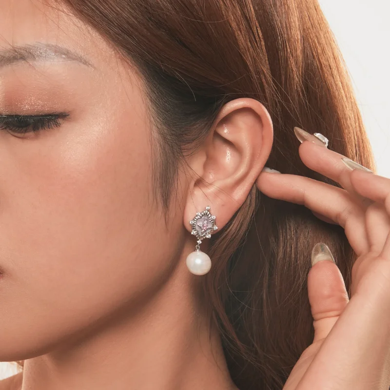 (изображение за) PANDORA Style Starlight розови обеци - YIE246 - Преглед 10