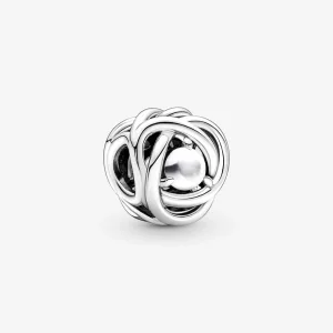 (изображение за) Пандора Джуни Бял седеф Eternity Circle Charm - 790064C04
