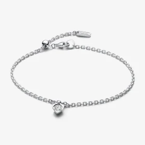 (изображение за) Талисман Pandora Лабораторно отгледан диамант сърце верижка гривна 0,25 карата tw стерлингово сребро - 593094C01
