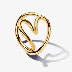 (изображение за) Пръстен със сърце с органична форма на Pandora - 163288C00