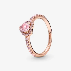 (изображение за) Блестящ пръстен с издигнато сърце на Pandora - 188421C04