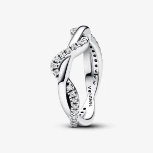 (изображение за) Блестящ пръстен с преплетени вълни на Pandora - 193098C01