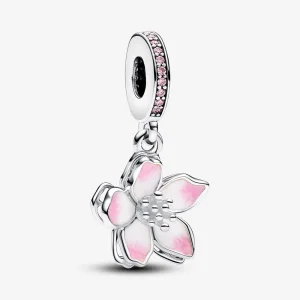 Висящ талисман Pandora Cherry Blossom - 790667C01 (изображение за) Висящ талисман Pandora Cherry Blossom - 790667C01