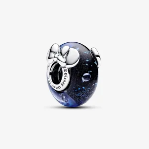 (изображение за) Талисман от синьо муранско стъкло Pandora Disney Мики Маус и Мини Маус - 792958C01