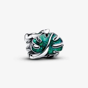 (изображение за) Талисман Pandora Green Monstera Leaves Charm - 793332C01